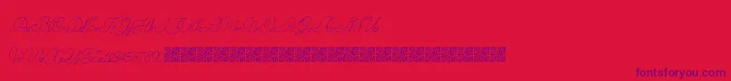 StampedEnvelopes-Schriftart – Violette Schriften auf rotem Hintergrund