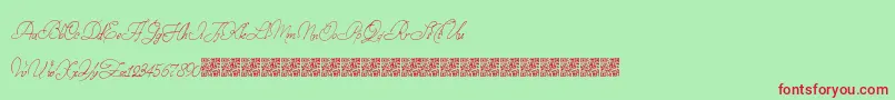 StampedEnvelopes Font – Red Fonts on Green Background