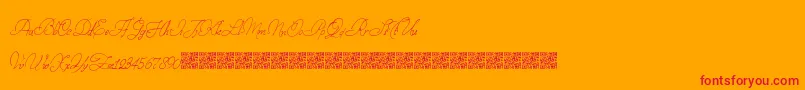 StampedEnvelopes Font – Red Fonts on Orange Background