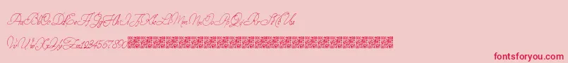 StampedEnvelopes Font – Red Fonts on Pink Background