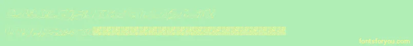 StampedEnvelopes Font – Yellow Fonts on Green Background