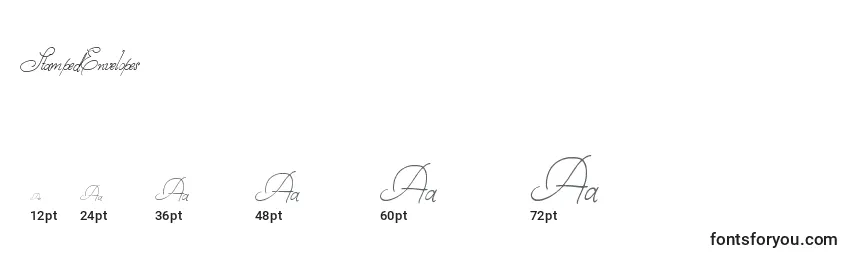 Размеры шрифта StampedEnvelopes