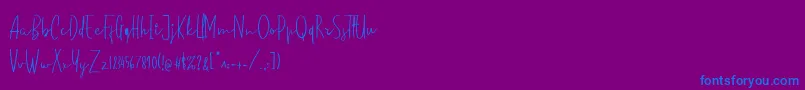 standard pilot demo-Schriftart – Blaue Schriften auf violettem Hintergrund