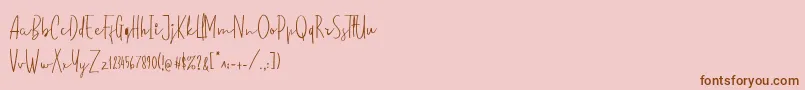 standard pilot demo-Schriftart – Braune Schriften auf rosa Hintergrund