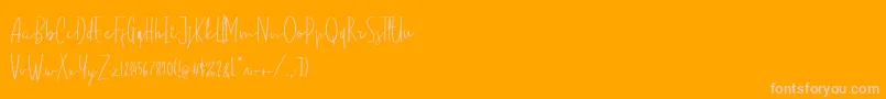 standard pilot demo-Schriftart – Rosa Schriften auf orangefarbenem Hintergrund