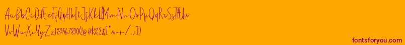 standard pilot demo-Schriftart – Violette Schriften auf orangefarbenem Hintergrund