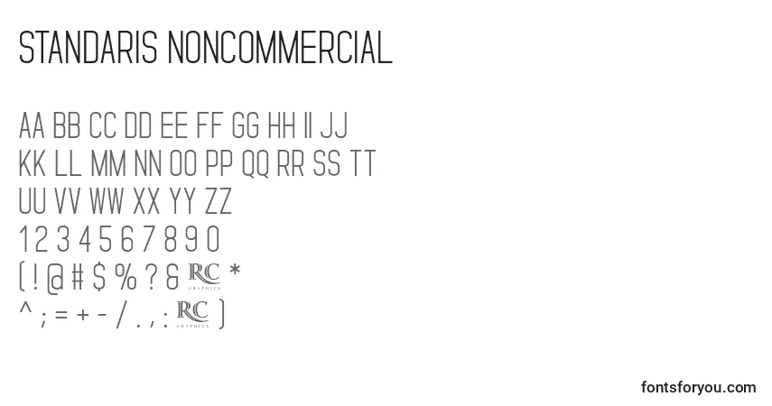 Шрифт Standaris NonCommercial – алфавит, цифры, специальные символы