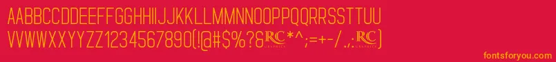 Standaris NonCommercial Font – Orange Fonts on Red Background