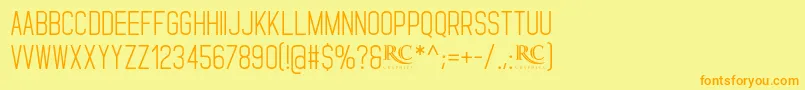 Standaris NonCommercial Font – Orange Fonts on Yellow Background