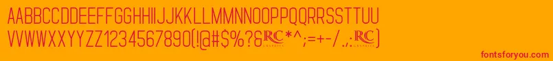 Standaris NonCommercial-Schriftart – Rote Schriften auf orangefarbenem Hintergrund