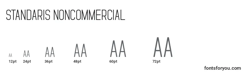 Standaris NonCommercial Font Sizes