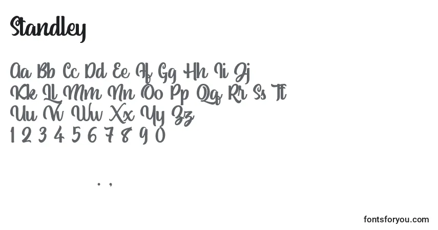 Schriftart Standley – Alphabet, Zahlen, spezielle Symbole