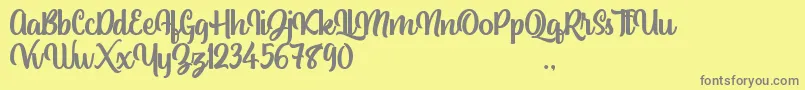 Standley-Schriftart – Graue Schriften auf gelbem Hintergrund