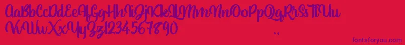 Standley Font – Purple Fonts on Red Background