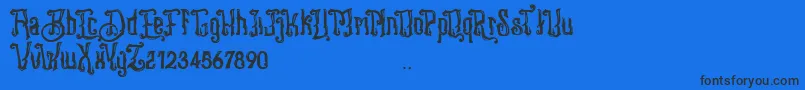 Stangbunder Font – Black Fonts on Blue Background