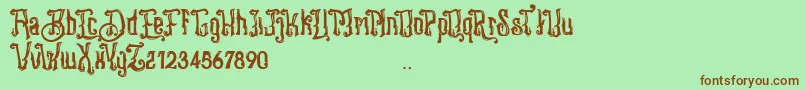 Шрифт Stangbunder – коричневые шрифты на зелёном фоне