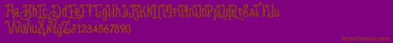 フォントStangbunder – 紫色の背景に茶色のフォント