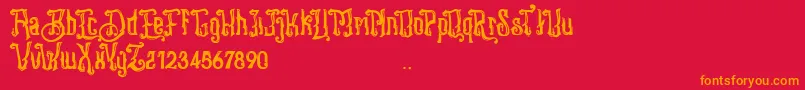Stangbunder Font – Orange Fonts on Red Background