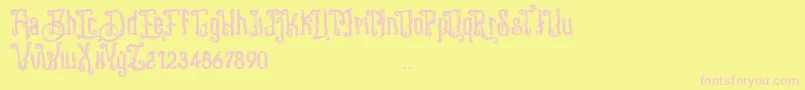 Stangbunder Font – Pink Fonts on Yellow Background