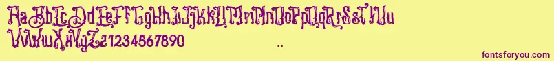 Stangbunder Font – Purple Fonts on Yellow Background