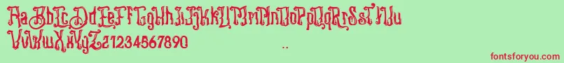 Stangbunder-fontti – punaiset fontit vihreällä taustalla