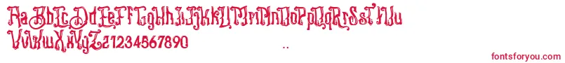 Stangbunder-Schriftart – Rote Schriften auf weißem Hintergrund