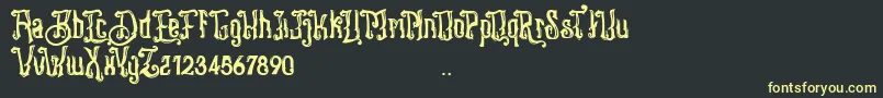 フォントStangbunder – 黒い背景に黄色の文字
