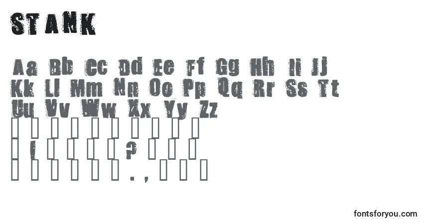 A fonte STANK    (141815) – alfabeto, números, caracteres especiais