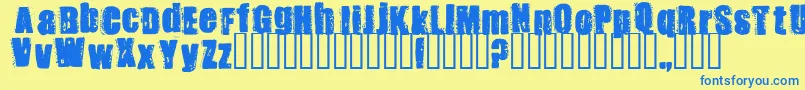 fuente STANK    – Fuentes Azules Sobre Fondo Amarillo