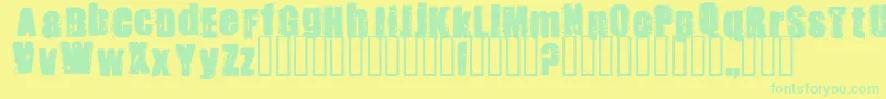Police STANK    – polices vertes sur fond jaune