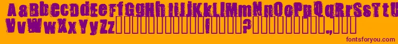 STANK   -Schriftart – Violette Schriften auf orangefarbenem Hintergrund