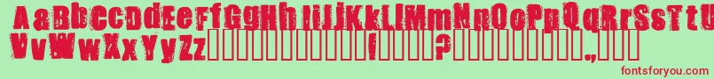 fuente STANK    – Fuentes Rojas Sobre Fondo Verde