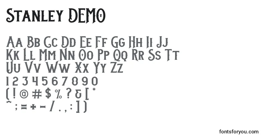 Шрифт Stanley DEMO – алфавит, цифры, специальные символы