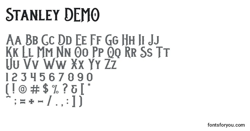 Stanley DEMO (141817)-fontti – aakkoset, numerot, erikoismerkit