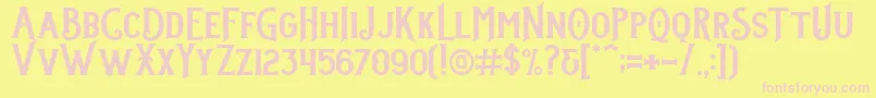 Stanley DEMO-fontti – vaaleanpunaiset fontit keltaisella taustalla