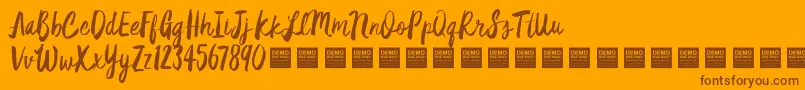 Star Dust   Demo Font – Brown Fonts on Orange Background