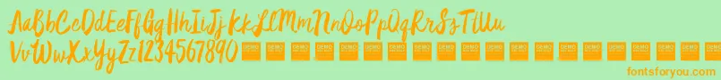 Star Dust   Demo Font – Orange Fonts on Green Background