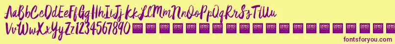 Star Dust   Demo Font – Purple Fonts on Yellow Background