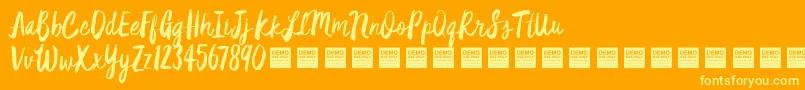 Star Dust   Demo Font – Yellow Fonts on Orange Background