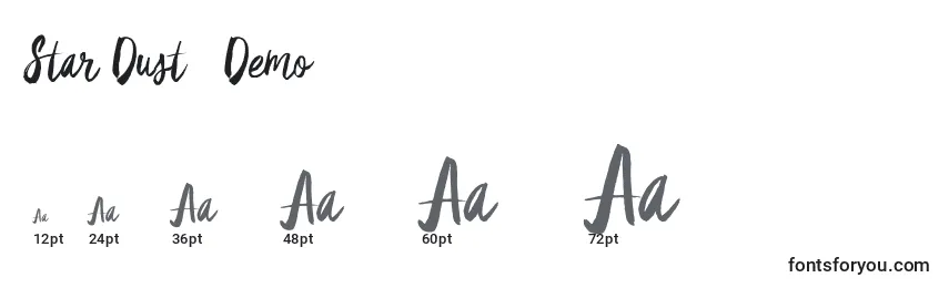 Größen der Schriftart Star Dust   Demo