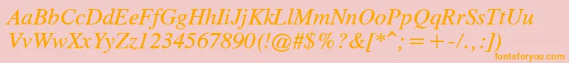 OldTimesItalic Font – Orange Fonts on Pink Background