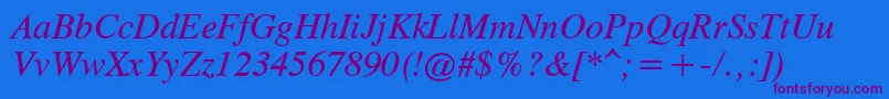 OldTimesItalic Font – Purple Fonts on Blue Background