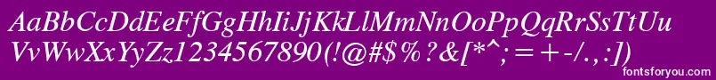 OldTimesItalic Font – White Fonts on Purple Background