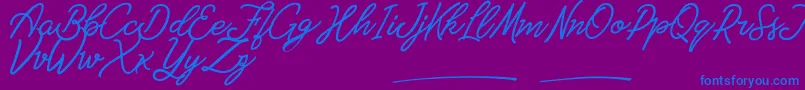 Star King Personal Use-Schriftart – Blaue Schriften auf violettem Hintergrund