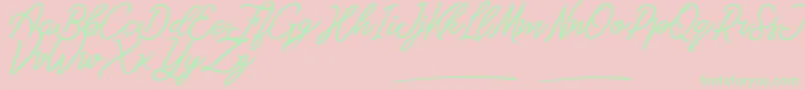 Star King Personal Use-Schriftart – Grüne Schriften auf rosa Hintergrund