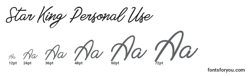 Star King Personal Use Font Sizes