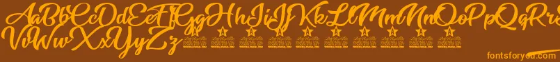 Star Light Personal Use Font – Orange Fonts on Brown Background