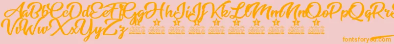 Star Light Personal Use Font – Orange Fonts on Pink Background