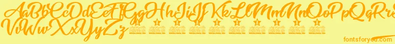 Шрифт Star Light Personal Use – оранжевые шрифты на жёлтом фоне