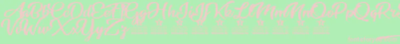 Star Light Personal Use-fontti – vaaleanpunaiset fontit vihreällä taustalla